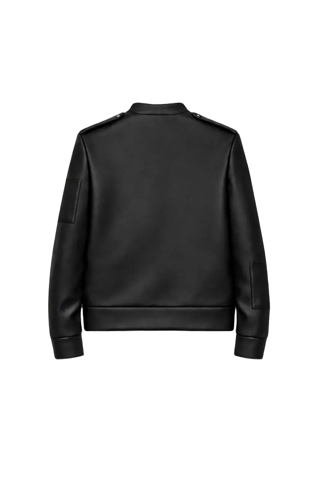 BLACK LEATHER POCKETS JACKET