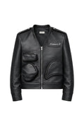 LEATHER POCKETS JACKET DARK